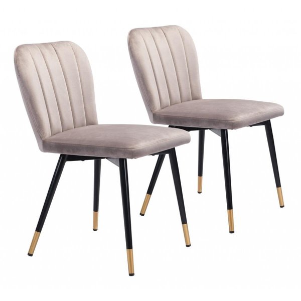Homeroots 29.7 x 18.5 x 22.2 in. Gray & Black Modern Profile Dining Chairs 394678